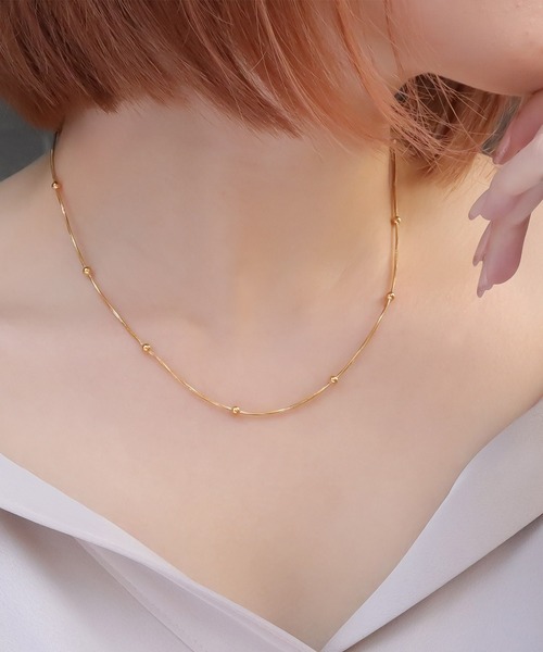 blackdia ocean（ブラックダイヤオーシャン）の「blackdia ocean ポイントボールスネークチェーンネックレス（ネックレス・レディース・ゴールド/シルバー/ピンクゴールド・FREE）」の4枚目の写真