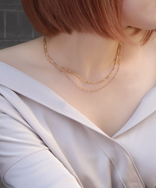 blackdia ocean（ブラックダイヤオーシャン）の「blackdia ocean ポイントボールスネークチェーンネックレス（ネックレス・レディース・ゴールド/シルバー/ピンクゴールド・FREE）」の6枚目の写真