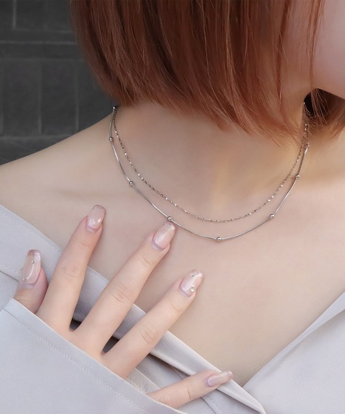 blackdia ocean（ブラックダイヤオーシャン）の「blackdia ocean ポイントボールスネークチェーンネックレス（ネックレス・レディース・ゴールド/シルバー/ピンクゴールド・FREE）」の7枚目の写真