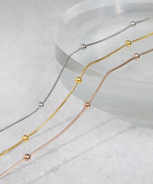 blackdia ocean（ブラックダイヤオーシャン）の「blackdia ocean ポイントボールスネークチェーンネックレス（ネックレス・レディース・ゴールド/シルバー/ピンクゴールド・FREE）」の11枚目の写真
