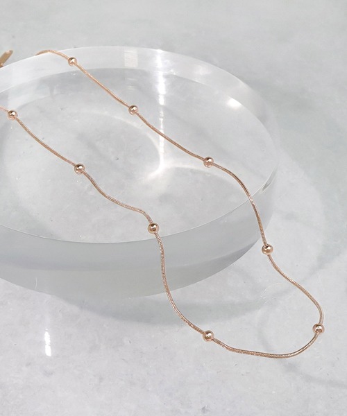 blackdia ocean（ブラックダイヤオーシャン）の「blackdia ocean ポイントボールスネークチェーンネックレス（ネックレス・レディース・ゴールド/シルバー/ピンクゴールド・FREE）」の14枚目の写真