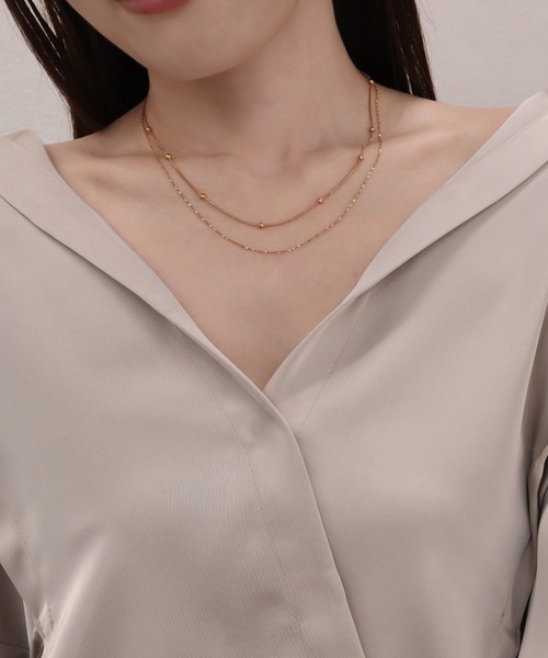 blackdia ocean（ブラックダイヤオーシャン）の「blackdia ocean ポイントボールスネークチェーンネックレス（ネックレス・レディース・ゴールド/シルバー/ピンクゴールド・FREE）」の17枚目の写真