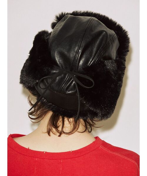 jouetie(ジュエティ)の「フライトファーキャップ(キャップ・レディース・カーキ/ブラック・FREE)」の4枚目の写真