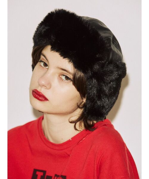 jouetie(ジュエティ)の「フライトファーキャップ(キャップ・レディース・カーキ/ブラック・FREE)」の5枚目の写真