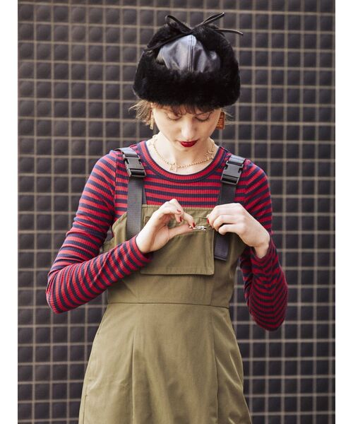 jouetie(ジュエティ)の「フライトファーキャップ(キャップ・レディース・カーキ/ブラック・FREE)」の11枚目の写真