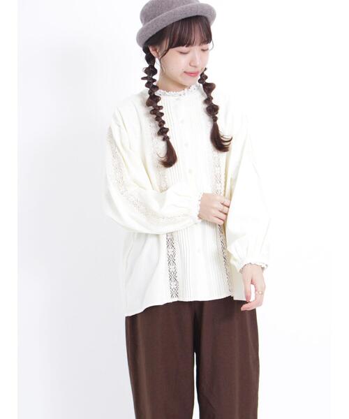 Samansa Mos2（サマンサ モスモス）の「【UVカット加工】繊細な大人のレースブラウス（シャツ/ブラウス・レディース・パープル/キナリ/グレー・F）」の2枚目の写真