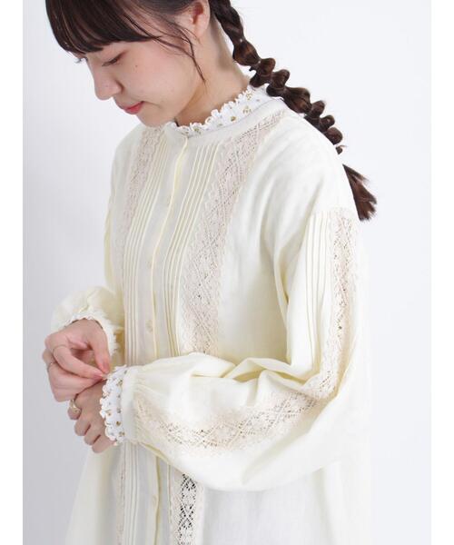 Samansa Mos2（サマンサ モスモス）の「【UVカット加工】繊細な大人のレースブラウス（シャツ/ブラウス・レディース・パープル/キナリ/グレー・F）」の7枚目の写真