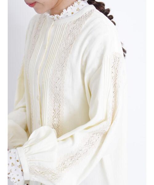 Samansa Mos2（サマンサ モスモス）の「【UVカット加工】繊細な大人のレースブラウス（シャツ/ブラウス・レディース・パープル/キナリ/グレー・F）」の8枚目の写真