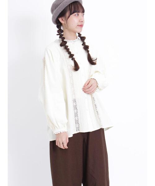 Samansa Mos2（サマンサ モスモス）の「【UVカット加工】繊細な大人のレースブラウス（シャツ/ブラウス・レディース・パープル/キナリ/グレー・F）」の10枚目の写真