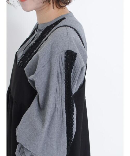 Samansa Mos2（サマンサ モスモス）の「【UVカット加工】繊細な大人のレースブラウス（シャツ/ブラウス・レディース・パープル/キナリ/グレー・F）」の16枚目の写真