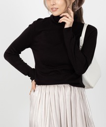NAVY 洗えるニット カシミヤタッチ タートルネック