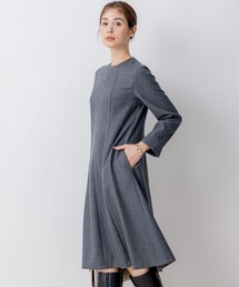 【WEB限定】ウールジョーゼット フレアワンピース