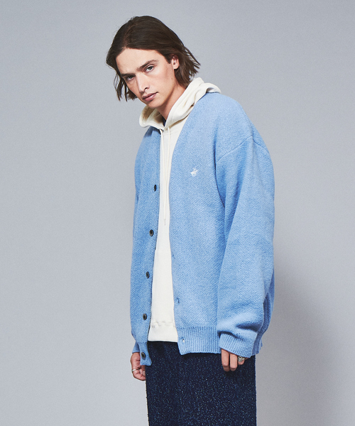 BEVERLY HILLS POLO CLUB（ビバリーヒルズポロクラブ）の「【BEVERLY HILLS POLO CLUB / ビバリーヒルズポロクラブ】 モヘアライクシャギーニットルーズカーディガン（カーディガン/ボレロ・メンズ・ブラック/ベージュ/ブラウン/サックスブルー/グリーン/マスタード/ラベンダー・M/L/XL）」の5枚目の写真