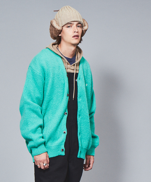 BEVERLY HILLS POLO CLUB（ビバリーヒルズポロクラブ）の「【BEVERLY HILLS POLO CLUB / ビバリーヒルズポロクラブ】 モヘアライクシャギーニットルーズカーディガン（カーディガン/ボレロ・メンズ・ブラック/ベージュ/ブラウン/サックスブルー/グリーン/マスタード/ラベンダー・M/L/XL）」の4枚目の写真