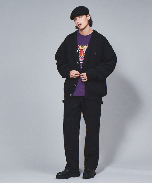 BEVERLY HILLS POLO CLUB（ビバリーヒルズポロクラブ）の「【BEVERLY HILLS POLO CLUB / ビバリーヒルズポロクラブ】 モヘアライクシャギーニットルーズカーディガン（カーディガン/ボレロ・メンズ・ブラック/ベージュ/ブラウン/サックスブルー/グリーン/マスタード/ラベンダー・M/L/XL）」の8枚目の写真