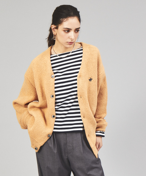 BEVERLY HILLS POLO CLUB（ビバリーヒルズポロクラブ）の「【BEVERLY HILLS POLO CLUB / ビバリーヒルズポロクラブ】 モヘアライクシャギーニットルーズカーディガン（カーディガン/ボレロ・メンズ・ブラック/ベージュ/ブラウン/サックスブルー/グリーン/マスタード/ラベンダー・M/L/XL）」の19枚目の写真