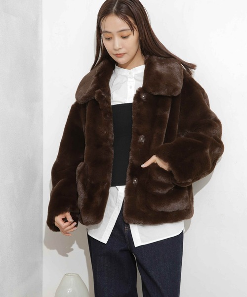 ○★新品未使用　jakke（ジャッキー）TRACI　フェイクファーコート　M Jakke.◇ジャッキー もこもこ フェイクファー ジャケット◇Traci