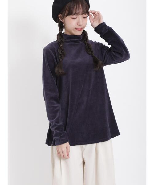 Samansa Mos2(サマンサ モスモス)の「ベロアタートルネックフレアカットソー(Tシャツ/カットソー・レディース・ネイビー/グレー/ミント/キナリ・F)」の18枚目の写真