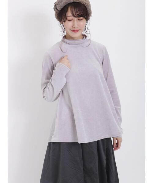 Samansa Mos2(サマンサ モスモス)の「ベロアタートルネックフレアカットソー(Tシャツ/カットソー・レディース・ネイビー/グレー/ミント/キナリ・F)」の19枚目の写真