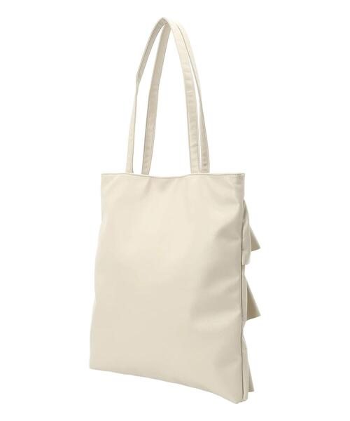 Te chichi TERRASSE（テチチテラス）の「ティアードフリルトートバッグ（ハンドバッグ・レディース・オフホワイト/ブラック・F）」の7枚目の写真