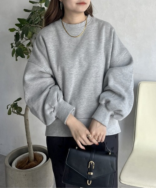 prose verse（プロズヴェール）の「裏起毛バックテールボリュームスリーブスウェット（スウェット・レディース・グレー/ネイビー/ピンク・MEDIUM）」の4枚目の写真