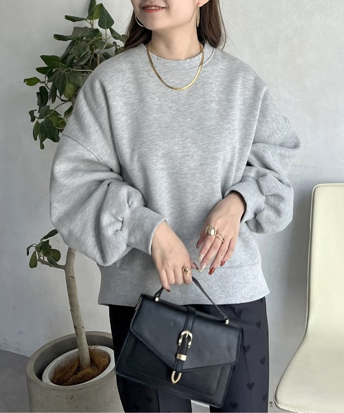 prose verse（プロズヴェール）の「裏起毛バックテールボリュームスリーブスウェット（スウェット・レディース・グレー/ネイビー/ピンク・MEDIUM）」の5枚目の写真