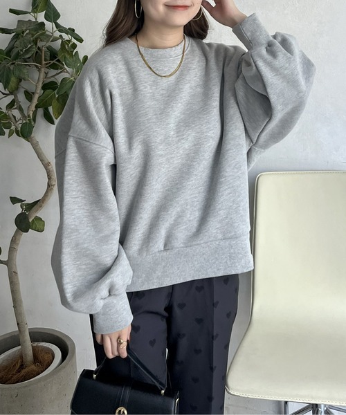 prose verse（プロズヴェール）の「裏起毛バックテールボリュームスリーブスウェット（スウェット・レディース・グレー/ネイビー/ピンク・MEDIUM）」の7枚目の写真