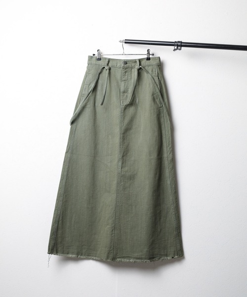 CIMARRON(シマロン)の「【CIMARRON JEANS】 LONG SKIRT(スカート・レディース・オレンジ/グリーン・26/25)」の1枚目の写真