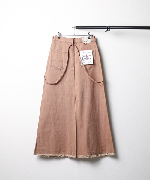 CIMARRON(シマロン)の「【CIMARRON JEANS】 LONG SKIRT(スカート・レディース・オレンジ/グリーン・26/25)」の3枚目の写真