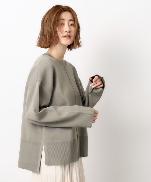 OPAQUE.CLIP(オペークドットクリップ)の「◆≪S-LLsize≫ スポンディッシュワイドニット【洗濯機洗い可】(ニット/セーター・レディース・ブラック/レッド系1/オフホワイト/グレー・38/42/40/36)」の3枚目の写真