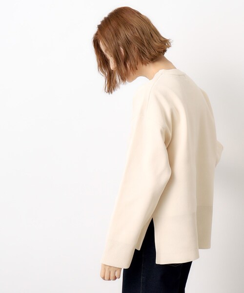 OPAQUE.CLIP(オペークドットクリップ)の「◆≪S-LLsize≫ スポンディッシュワイドニット【洗濯機洗い可】(ニット/セーター・レディース・ブラック/レッド系1/オフホワイト/グレー・38/42/40/36)」の6枚目の写真