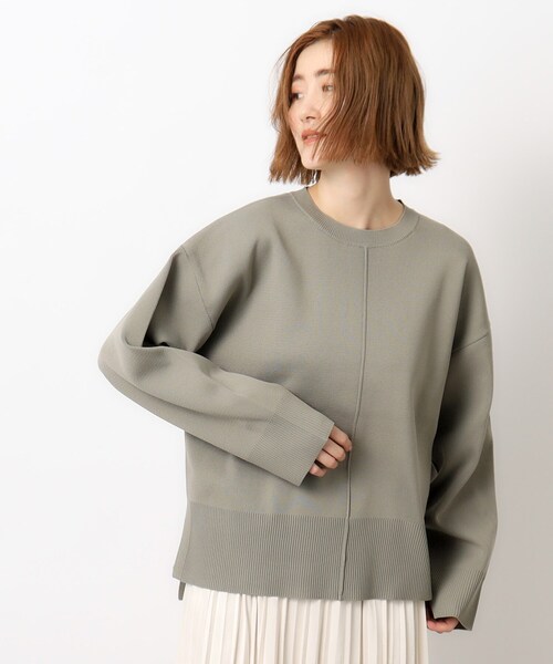 OPAQUE.CLIP(オペークドットクリップ)の「◆≪S-LLsize≫ スポンディッシュワイドニット【洗濯機洗い可】(ニット/セーター・レディース・ブラック/レッド系1/オフホワイト/グレー・38/42/40/36)」の9枚目の写真