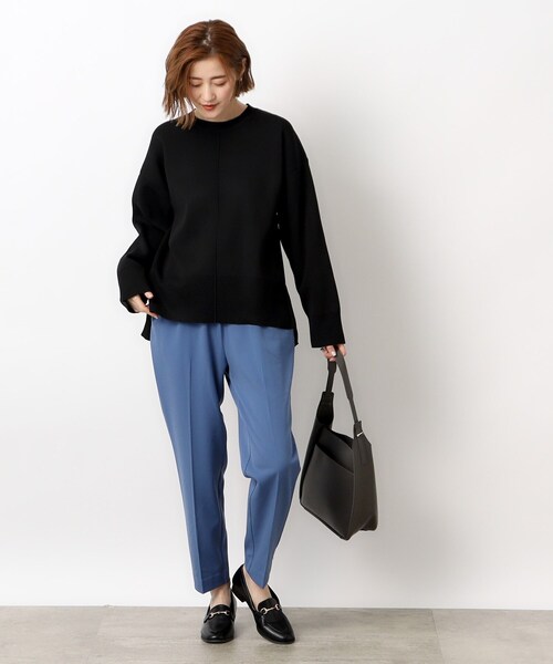 OPAQUE.CLIP(オペークドットクリップ)の「◆≪S-LLsize≫ スポンディッシュワイドニット【洗濯機洗い可】(ニット/セーター・レディース・ブラック/レッド系1/オフホワイト/グレー・38/42/40/36)」の10枚目の写真