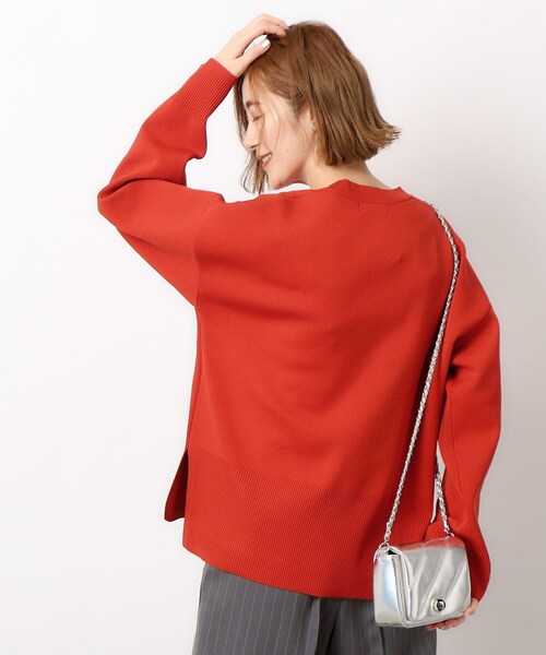 OPAQUE.CLIP(オペークドットクリップ)の「◆≪S-LLsize≫ スポンディッシュワイドニット【洗濯機洗い可】(ニット/セーター・レディース・ブラック/レッド系1/オフホワイト/グレー・38/42/40/36)」の15枚目の写真