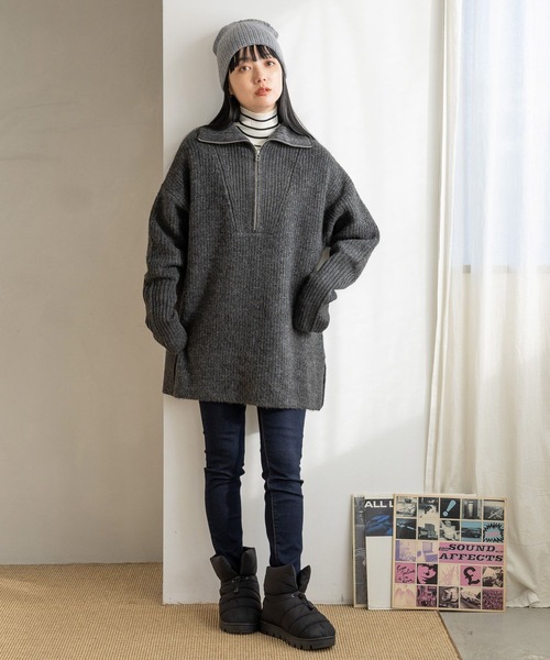 LOWRYS FARM（ローリーズファーム）の「ウールニットビーニー　989607（ニットキャップ/ビーニー・レディース・ブラック/チャコールグレー・FREE）」の14枚目の写真