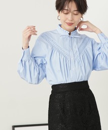 N.（N. Natural Beauty Basic） | ◆フリルネックピンタックブラウス(シャツ/ブラウス)