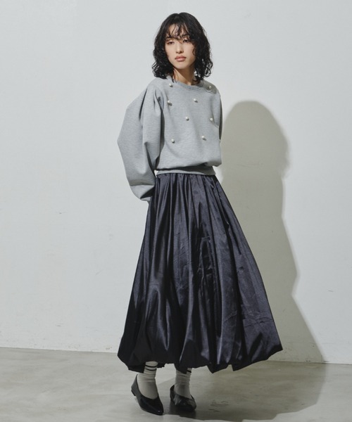 Aunt Marie's(アントマリーズ)の「サテンバルーンスカート(スカート・レディース・グレー/ブラック/アイボリー・FREE)」の16枚目の写真