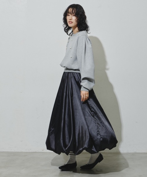 Aunt Marie's(アントマリーズ)の「サテンバルーンスカート(スカート・レディース・グレー/ブラック/アイボリー・FREE)」の19枚目の写真