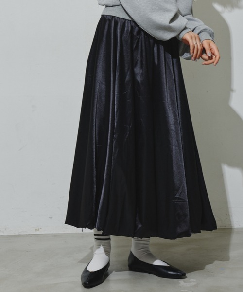 Aunt Marie's(アントマリーズ)の「サテンバルーンスカート(スカート・レディース・グレー/ブラック/アイボリー・FREE)」の8枚目の写真