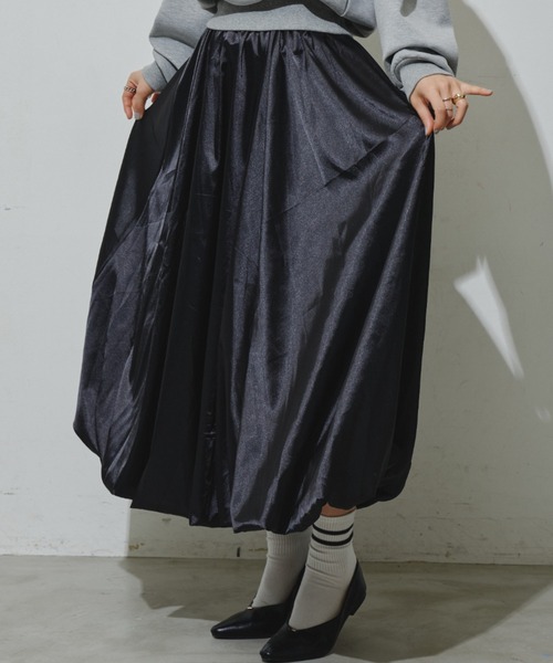 Aunt Marie's(アントマリーズ)の「サテンバルーンスカート(スカート・レディース・グレー/ブラック/アイボリー・FREE)」の11枚目の写真
