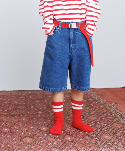LOWRYS FARM（ローリーズファーム）の「デニムハーフパンツ　 993721（デニムパンツ・キッズ・ブラック/ブルー・120cm/130cm/140cm/110cm/150cm）」の2枚目の写真