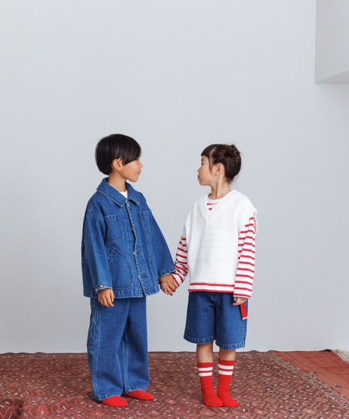 LOWRYS FARM（ローリーズファーム）の「デニムハーフパンツ　 993721（デニムパンツ・キッズ・ブラック/ブルー・120cm/130cm/140cm/110cm/150cm）」の4枚目の写真