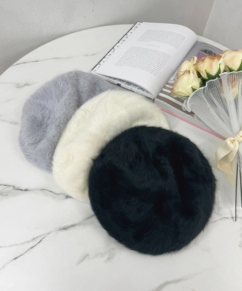 apres jour（アプレジュール）の「【apres jour×ARIAZ】シャギーベレー帽（ハンチング/ベレー帽・レディース・グレー/ブラック/オフホワイト・FREE）」の6枚目の写真