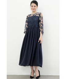 Cinderella（シンデレラ）の「ドレス ロングドレス 結婚式 パーティードレス ロング丈 パーティ レース ミモレ丈 マキシ丈 長袖 花柄 お呼ばれ 成人式 同窓会 謝恩会（ドレス）」