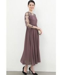 Cinderella（シンデレラ）の「ドレス ロングドレス 結婚式 パーティードレス ロング丈 パーティ レース ミモレ丈 マキシ丈 長袖 花柄 お呼ばれ 成人式 同窓会 謝恩会（ドレス）」