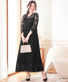 ワンピース ameri BLACK TULLE WAVE TIERED DRESS BLACK TULLE WAVE TIERED DRESS