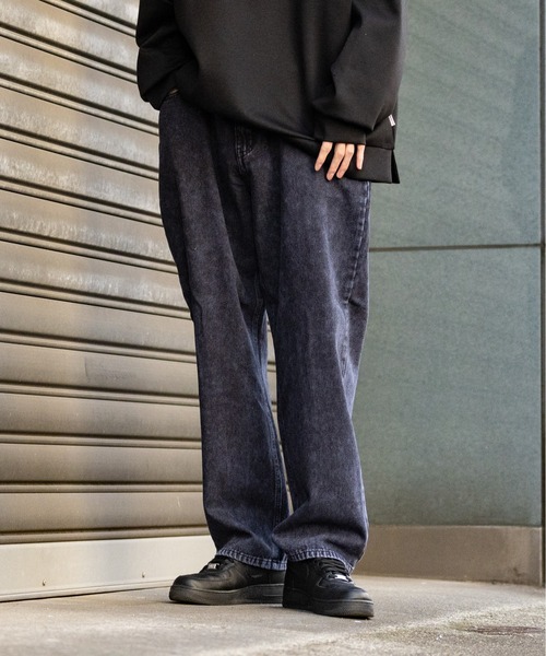 JOHN'S CLOSET(ジョンズクローゼット)の「【13】ケミカルオーバーダイ ワイドバギーデニム(デニムパンツ・メンズ・グリーン/ピンク/オレンジ/パープル・MEDIUM/LARGE)」の1枚目の写真