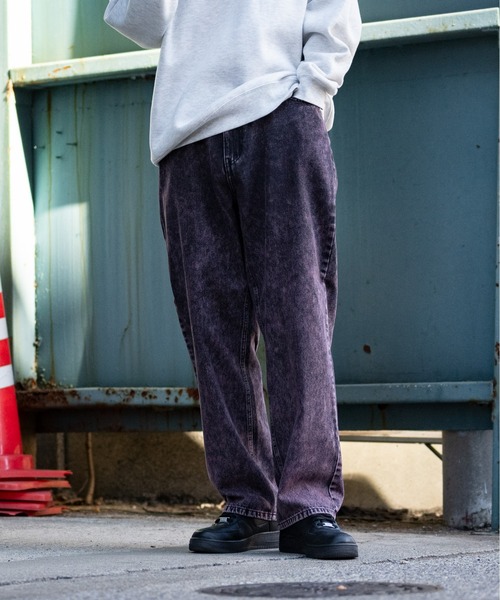 JOHN'S CLOSET(ジョンズクローゼット)の「【13】ケミカルオーバーダイ ワイドバギーデニム(デニムパンツ・メンズ・グリーン/ピンク/オレンジ/パープル・MEDIUM/LARGE)」の3枚目の写真