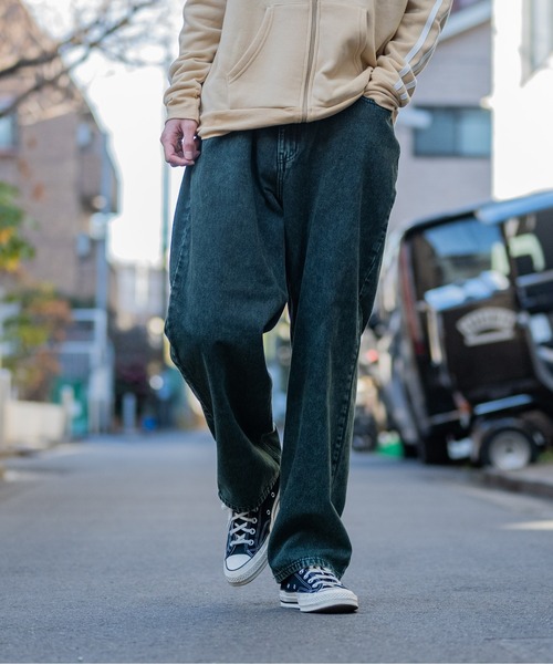JOHN'S CLOSET(ジョンズクローゼット)の「【13】ケミカルオーバーダイ ワイドバギーデニム(デニムパンツ・メンズ・グリーン/ピンク/オレンジ/パープル・MEDIUM/LARGE)」の10枚目の写真
