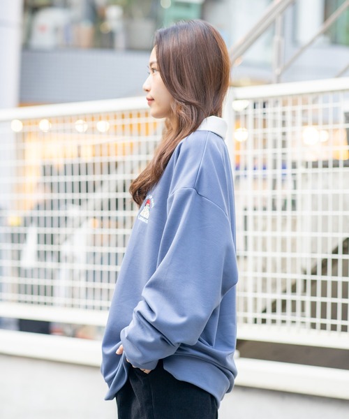 Red Cap Girl(レッドキャプガール)の「【UNIIT × RED CAP GIRL】 ワンポイント 襟配色 ダンボール ハーフジップポロ(ポロシャツ・メンズ・ブラック/ホワイト/グレー/ブルー・MEDIUM/LARGE)」の10枚目の写真